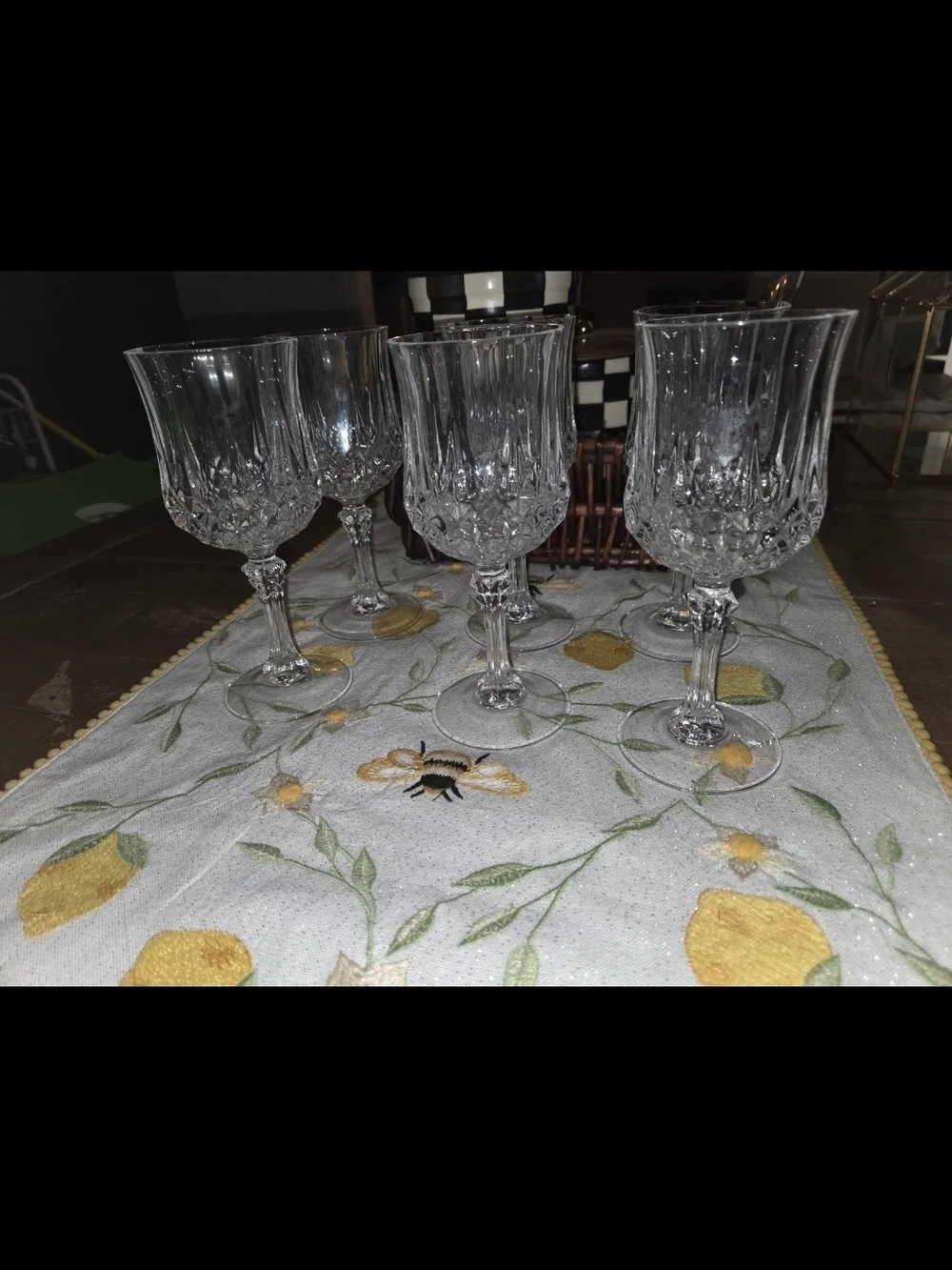 Two Vintage Cristal D'Arques 8 Oz Stemware Goblet Longchamp